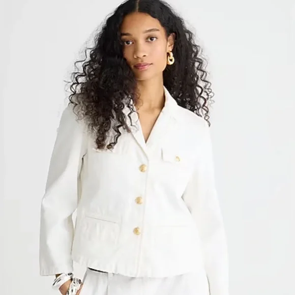 J. CREW RODMAN Denim blazer-jacket in white - Picture 1 of 6